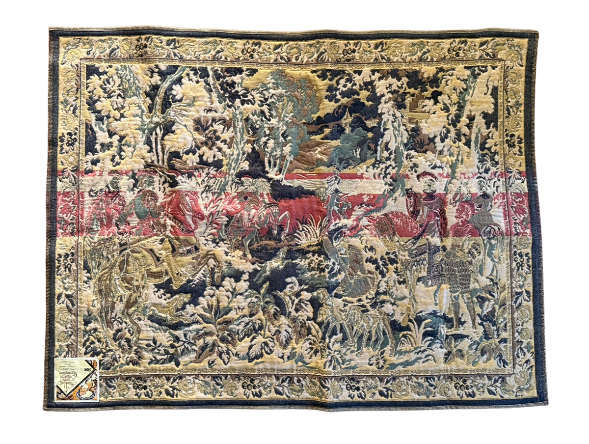 Hawking with Emperor Maximilian Belgian Wool Tapestry