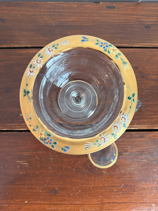 Hand-Painted Glass Mayo Bowl with Ladle