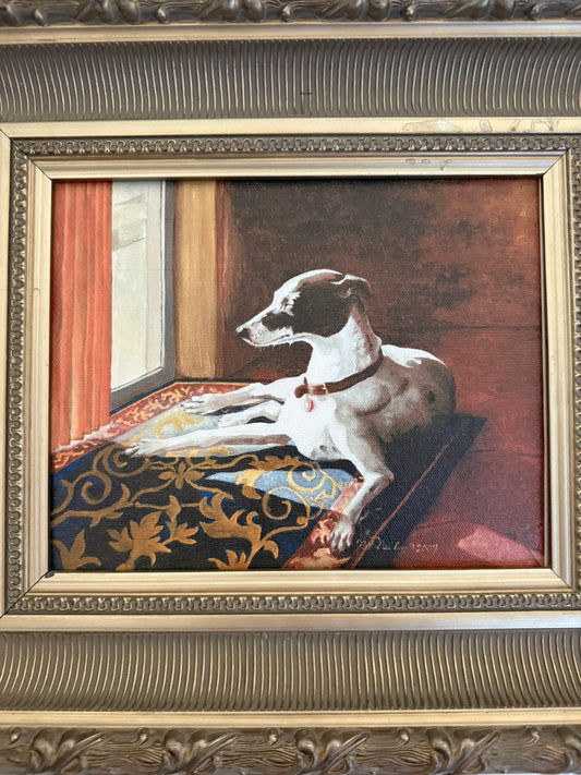 Framed Giclée Print of Basking Dog