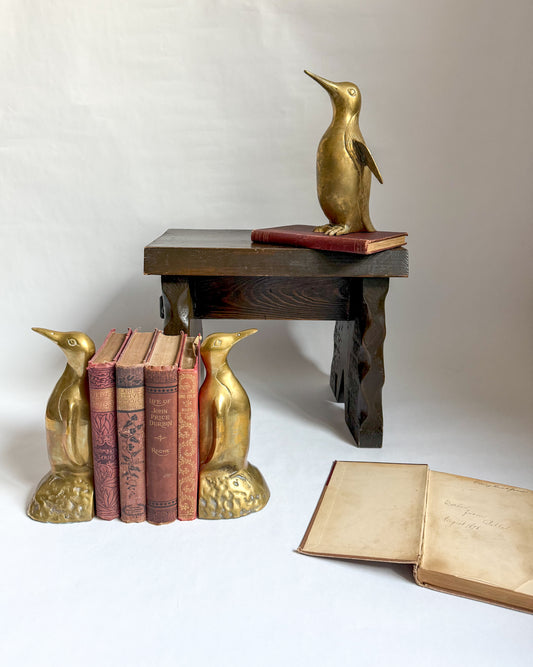 Pair of Brass Penguin Bookends