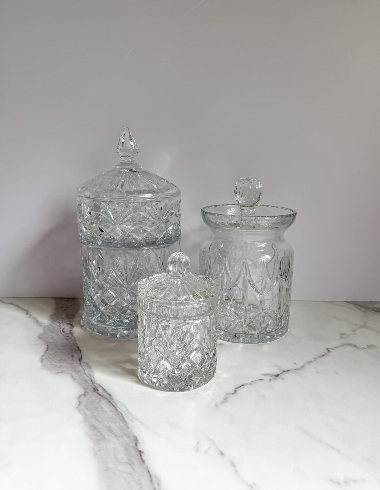 Large Double Decker Crystal Biscuit Jar