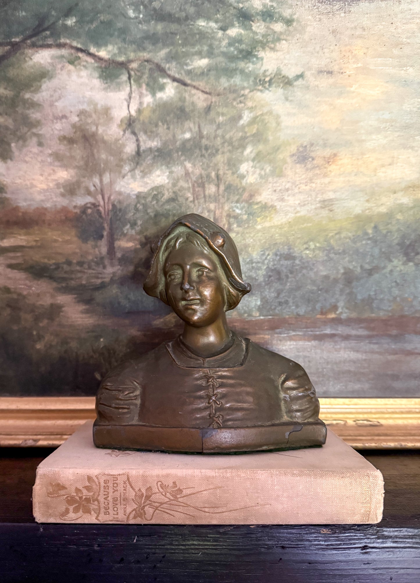 Cast Metal Beatrice Bust
