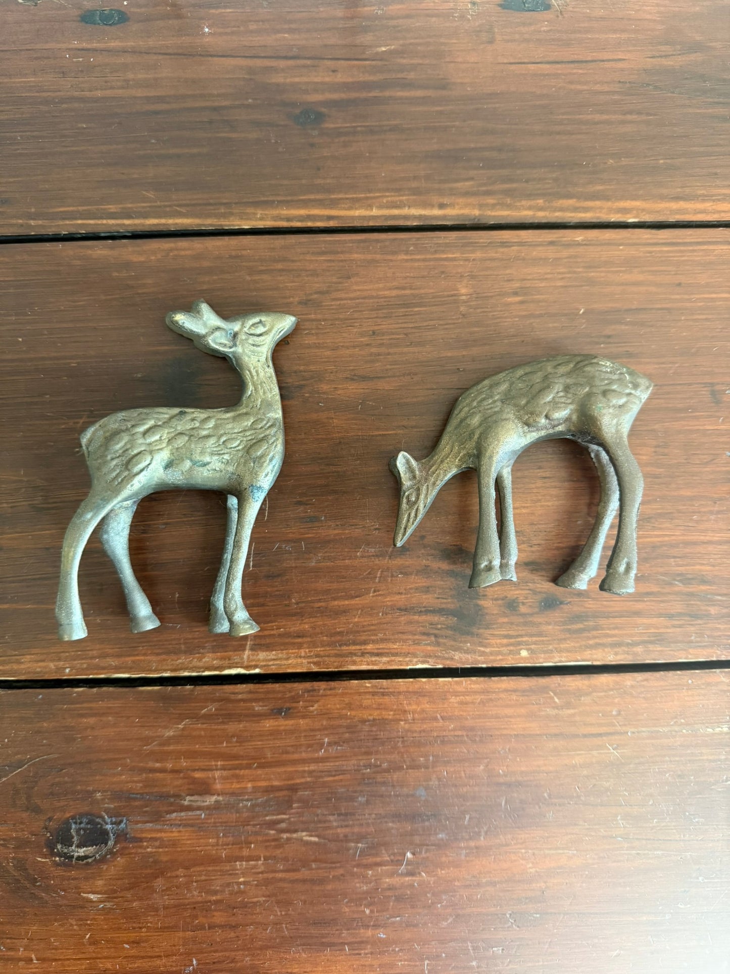 Pair of Brass Deer