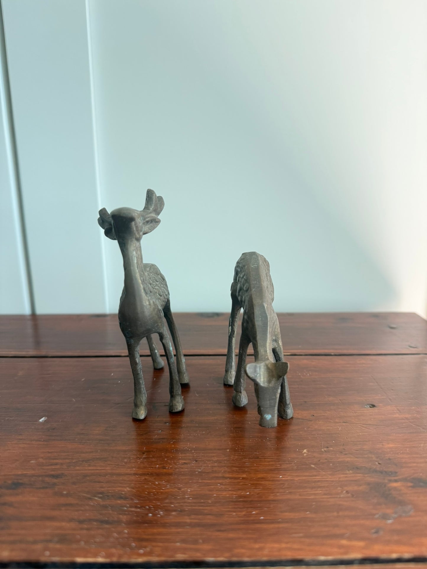 Pair of Brass Deer