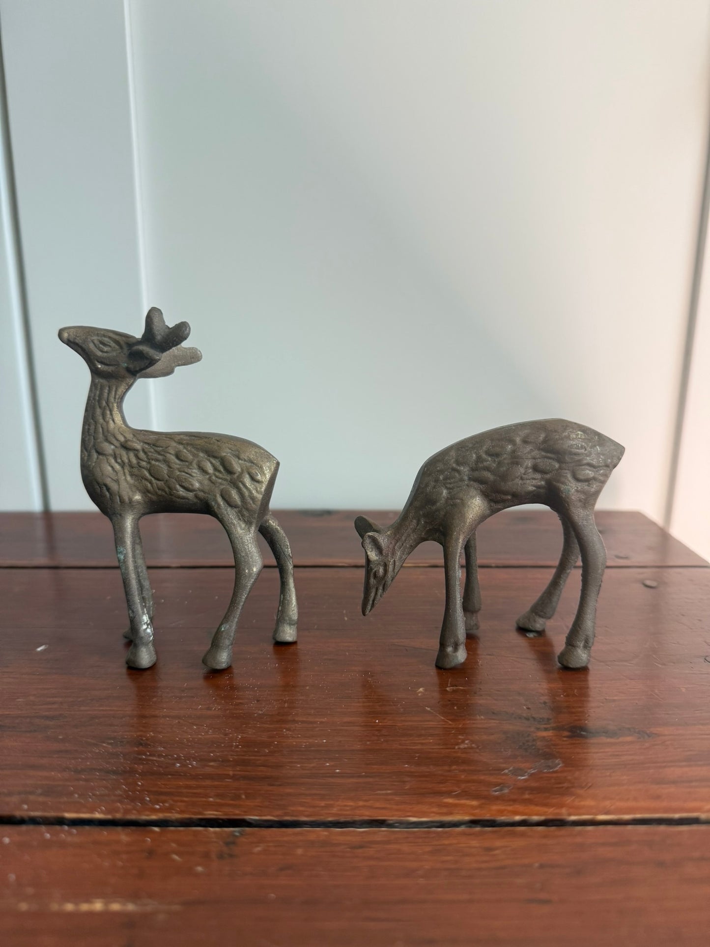 Pair of Brass Deer