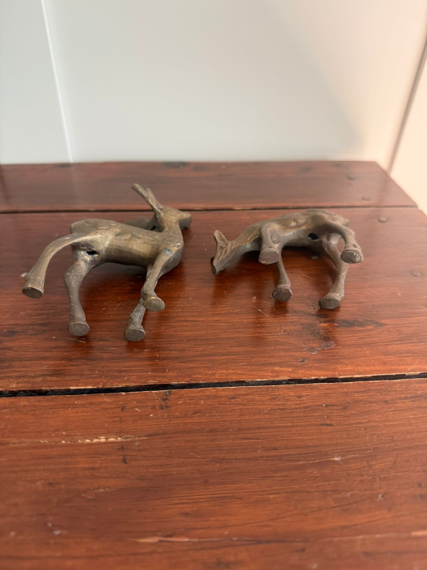 Pair of Brass Deer