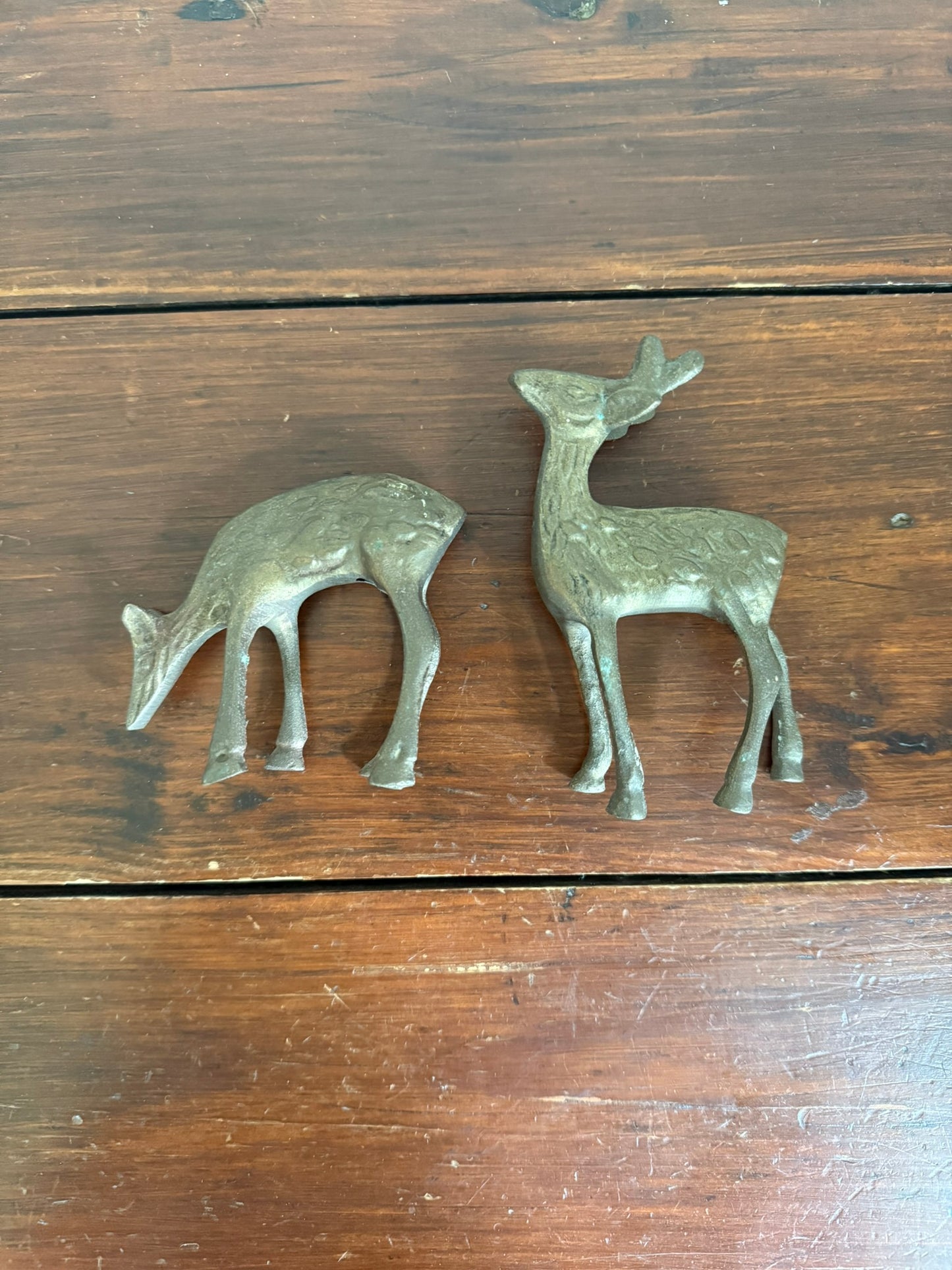 Pair of Brass Deer