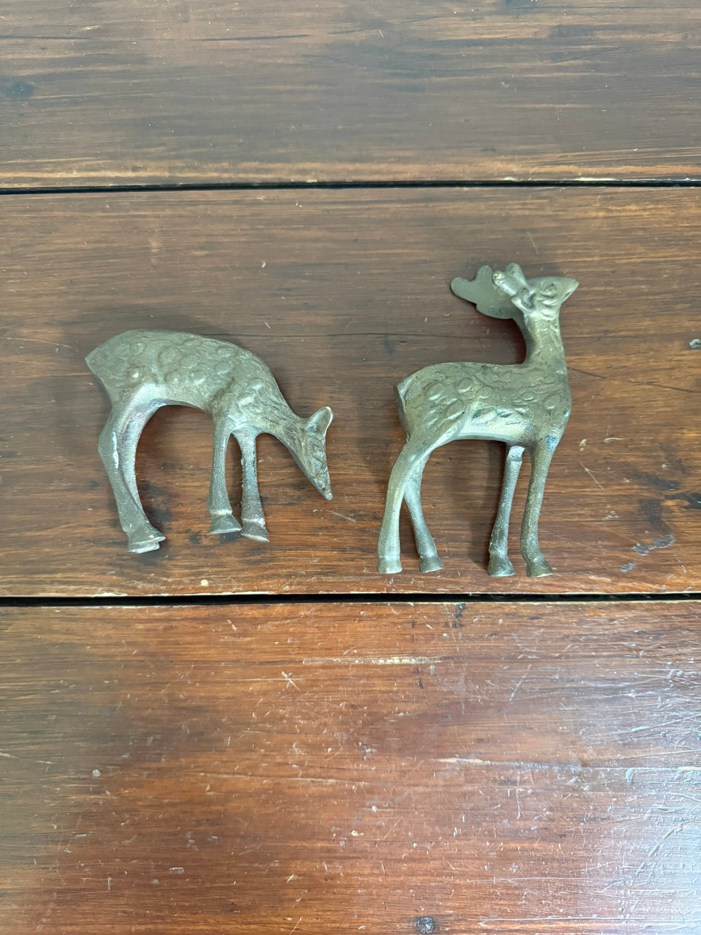 Pair of Brass Deer