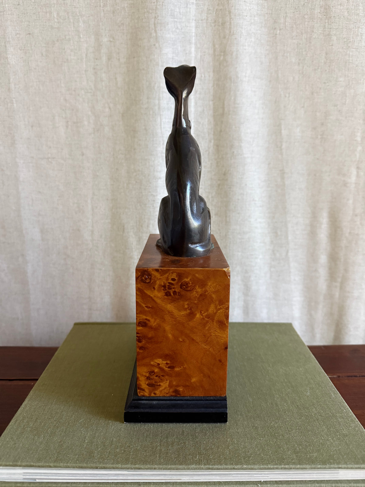 Bronze Greyhound on Faux Burl Base