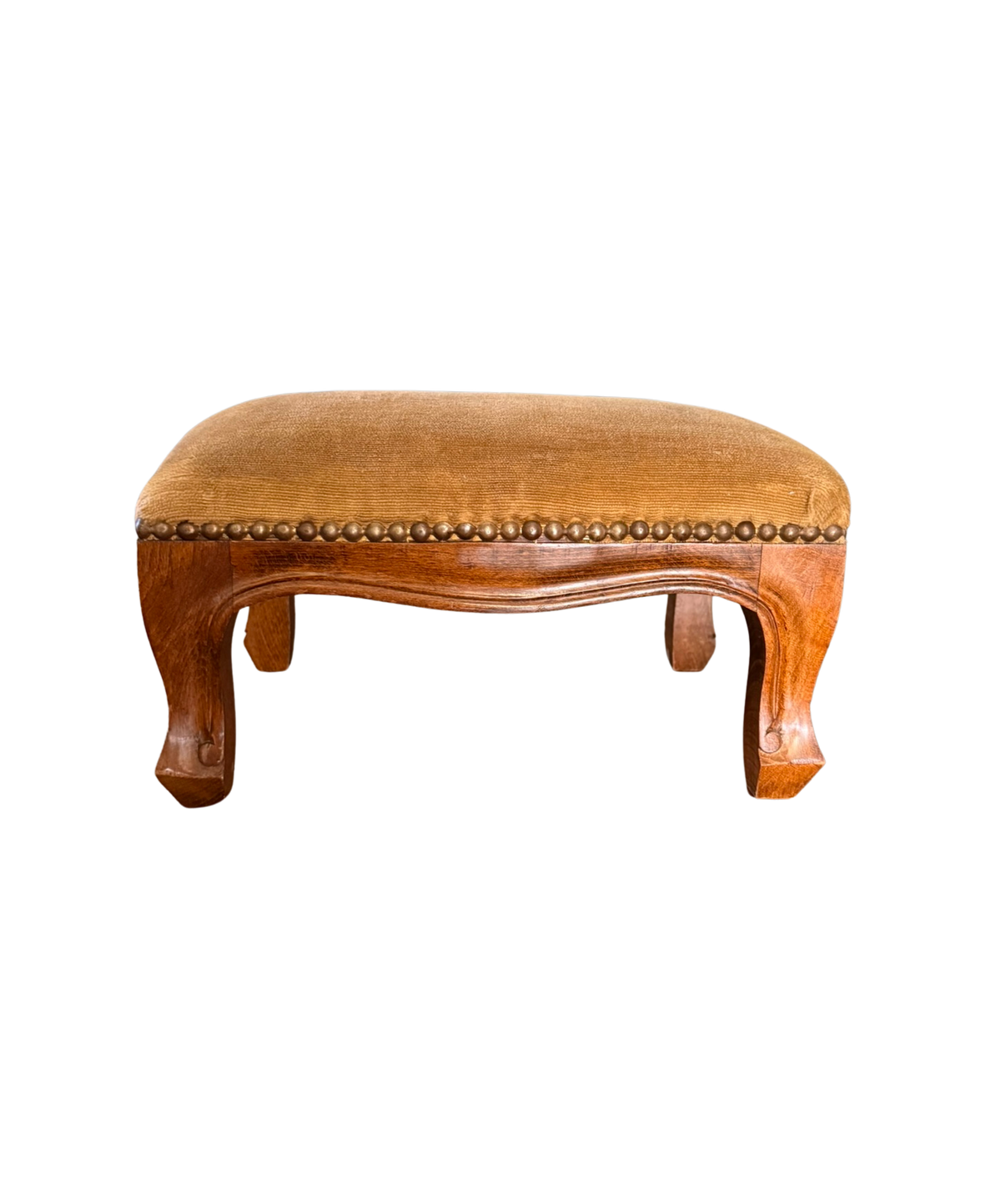 Wood & Velvet Studded Footstool