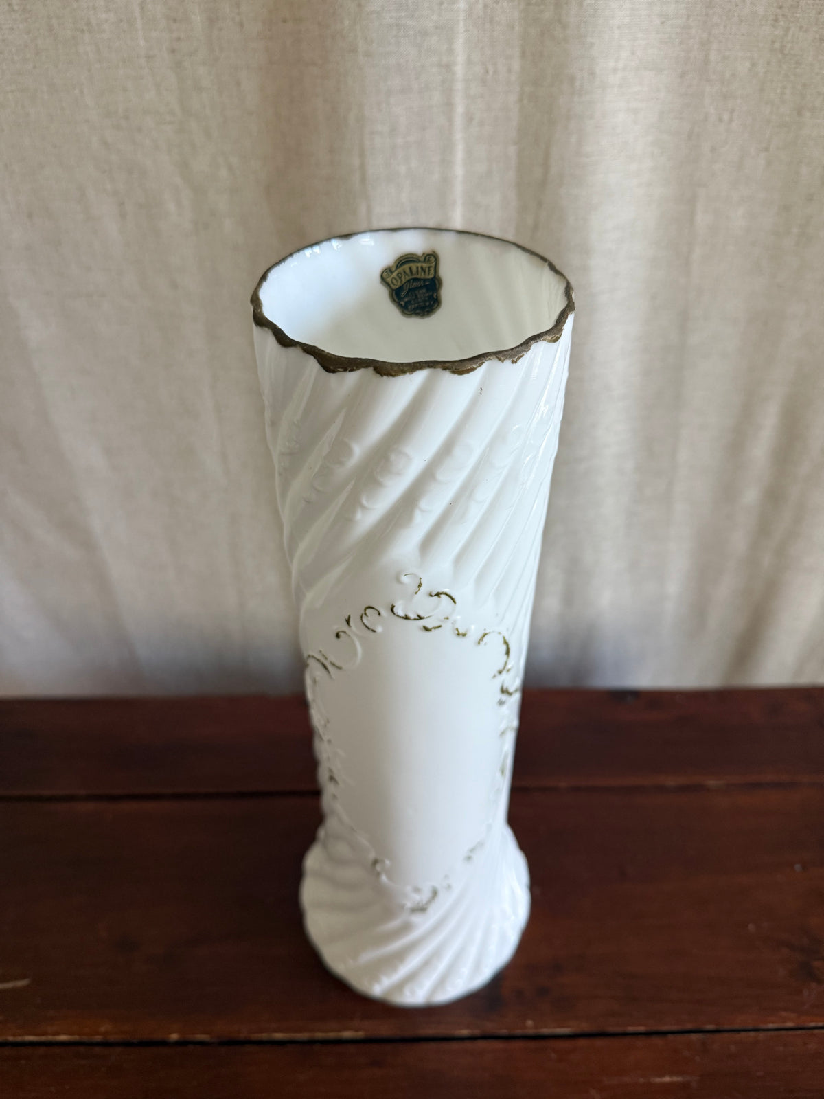 Tall UV Reactive Opaline Vase