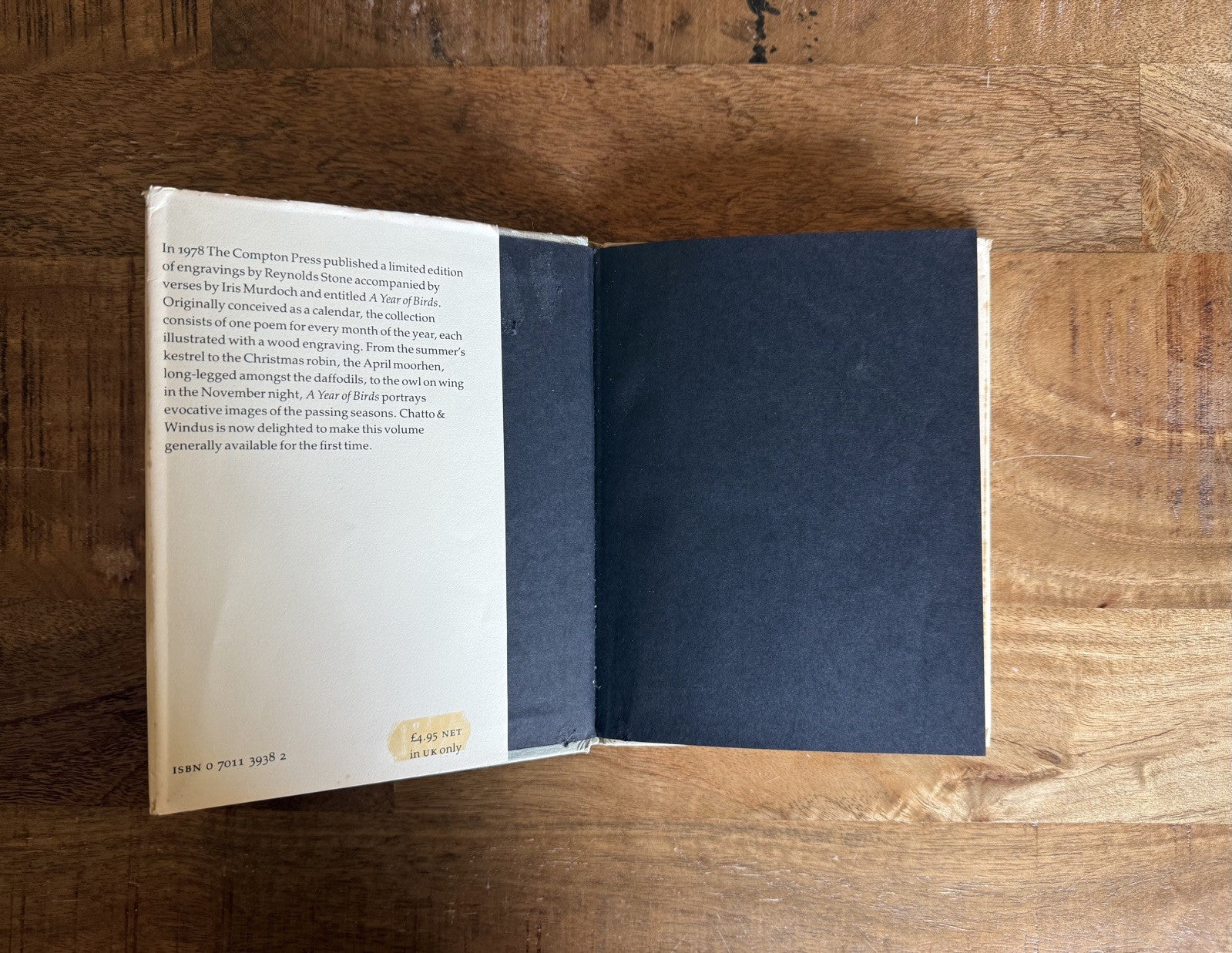 1984 A Year of Birds Book by Iris Murdoch and Engravings by Reynolds Stone