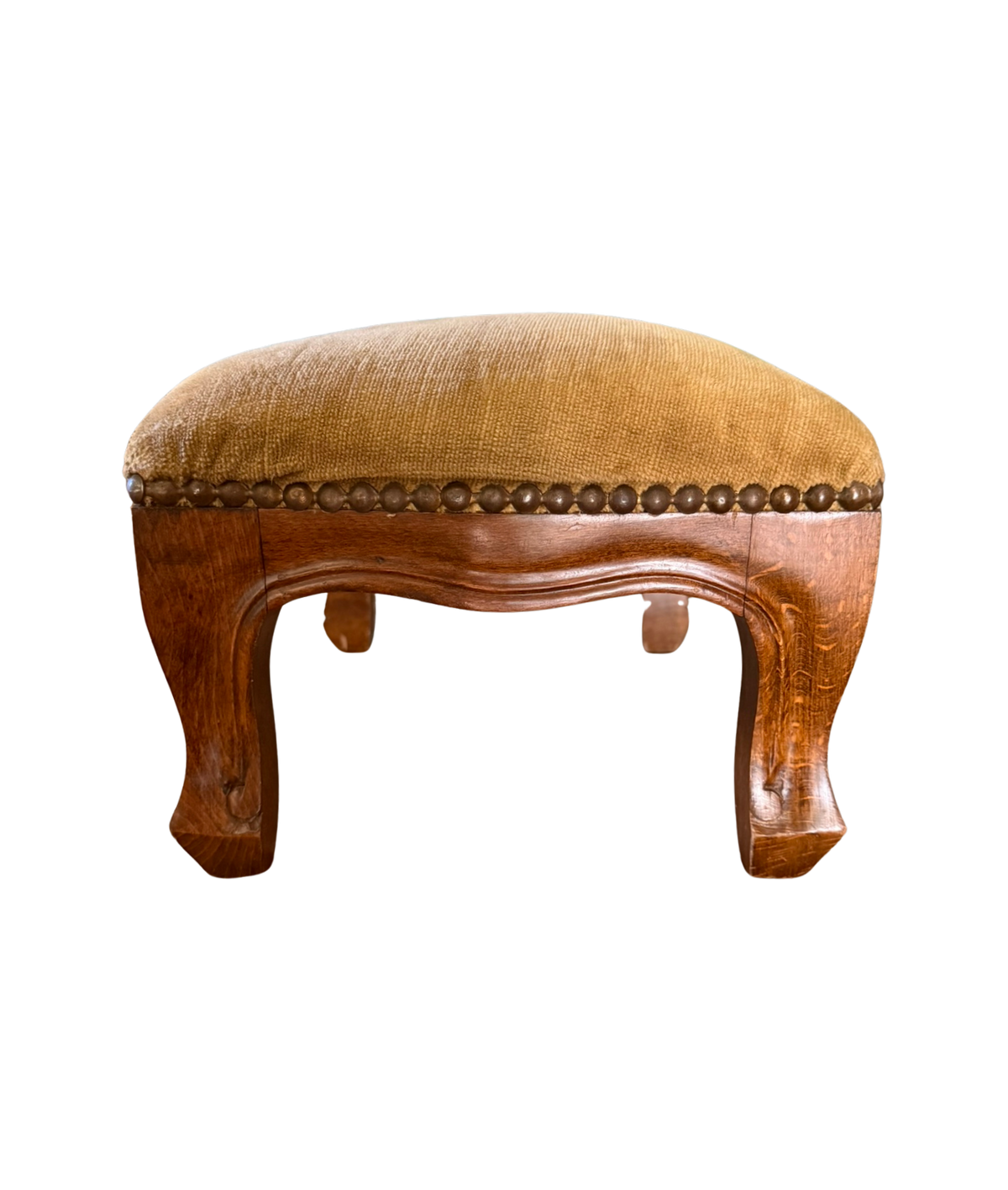 Wood & Velvet Studded Footstool