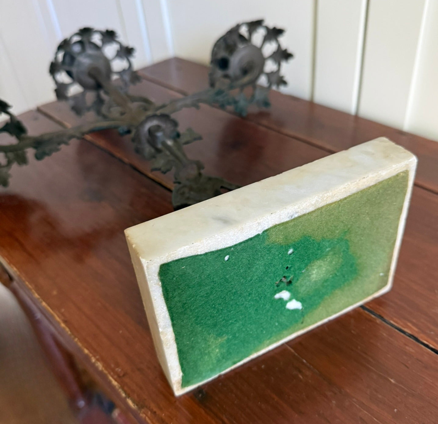 French Three-Arm Girandole Candelabra with Marble Base