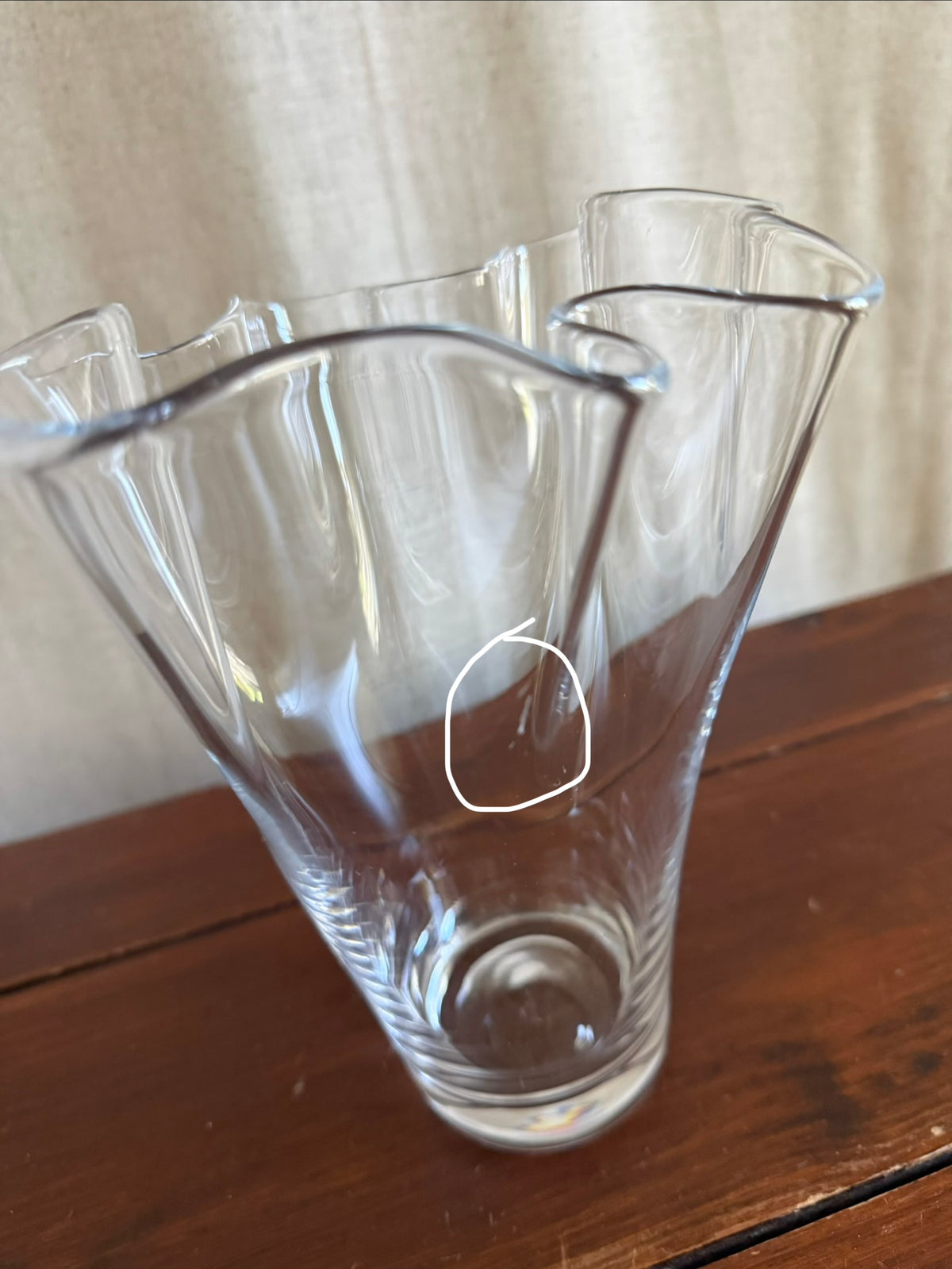 Glass Handkerchief Vase