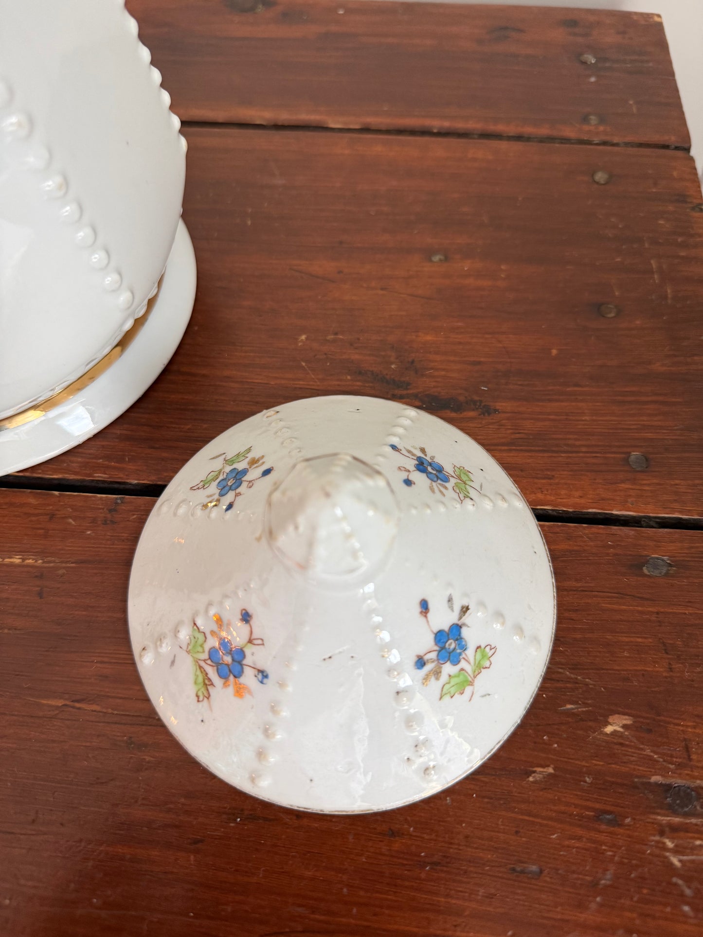 Antique Floral Porcelain Lidded Canisters