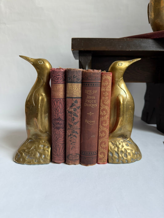 Pair of Brass Penguin Bookends