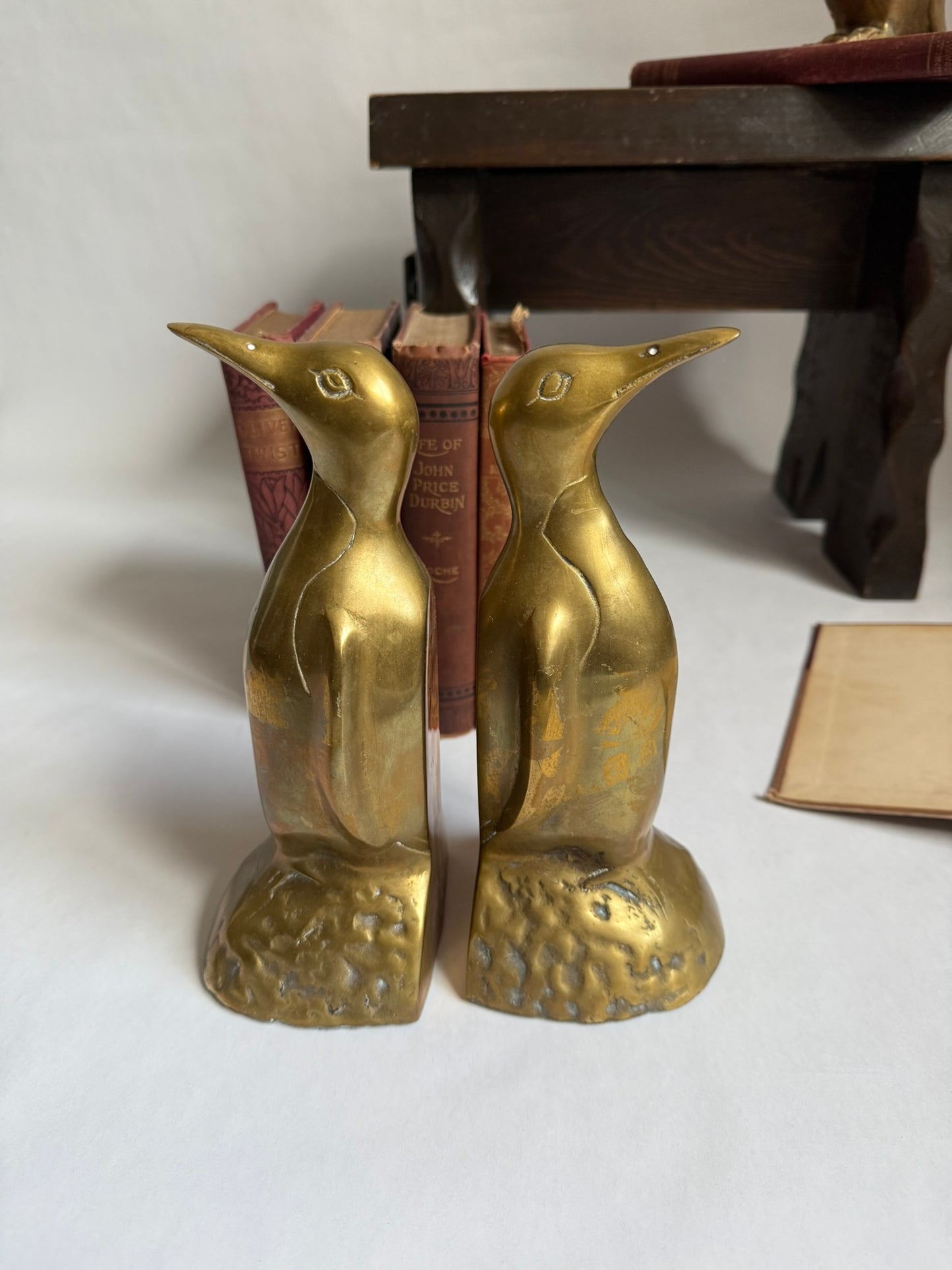 Pair of Brass Penguin Bookends