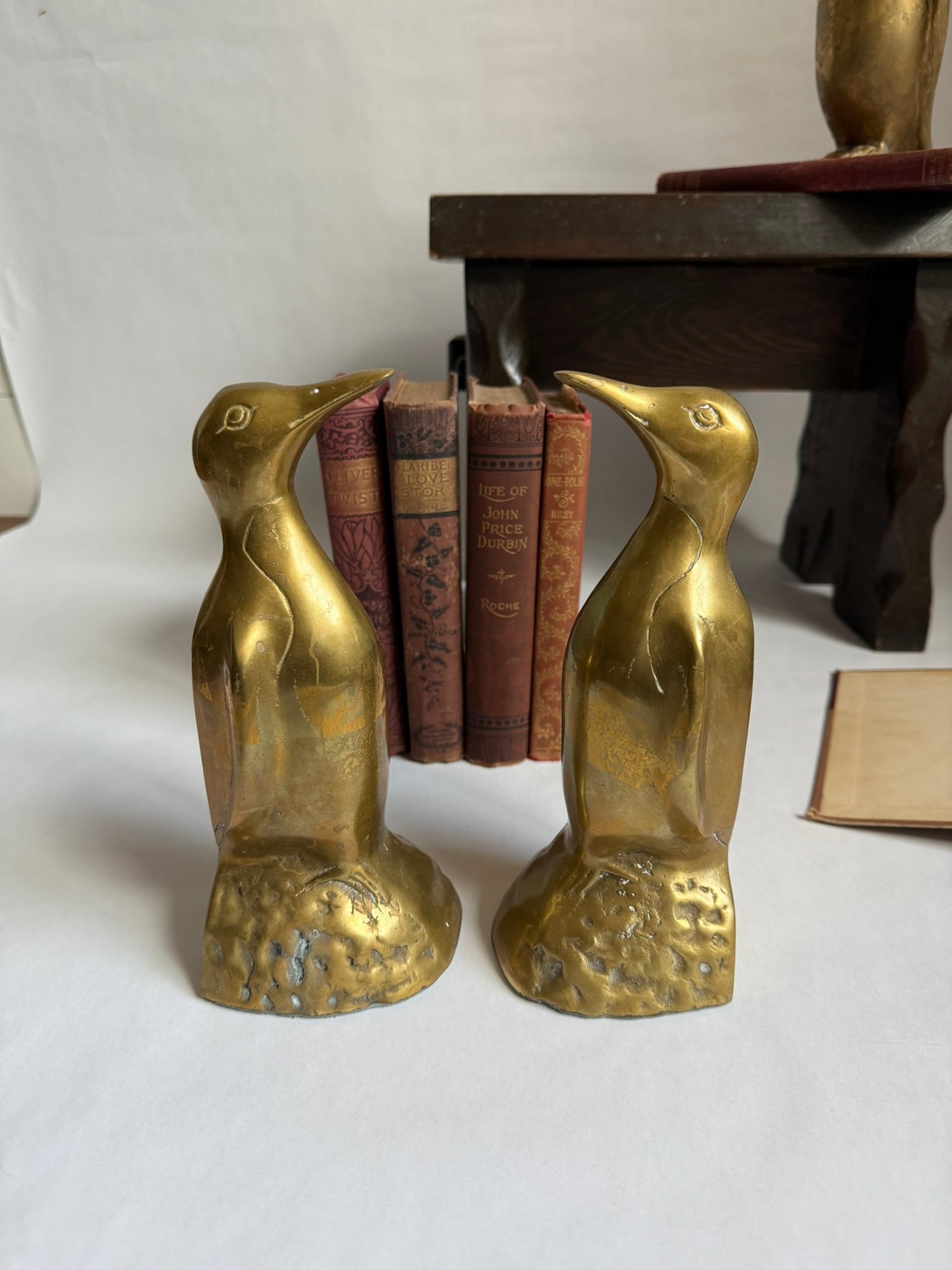 Pair of Brass Penguin Bookends