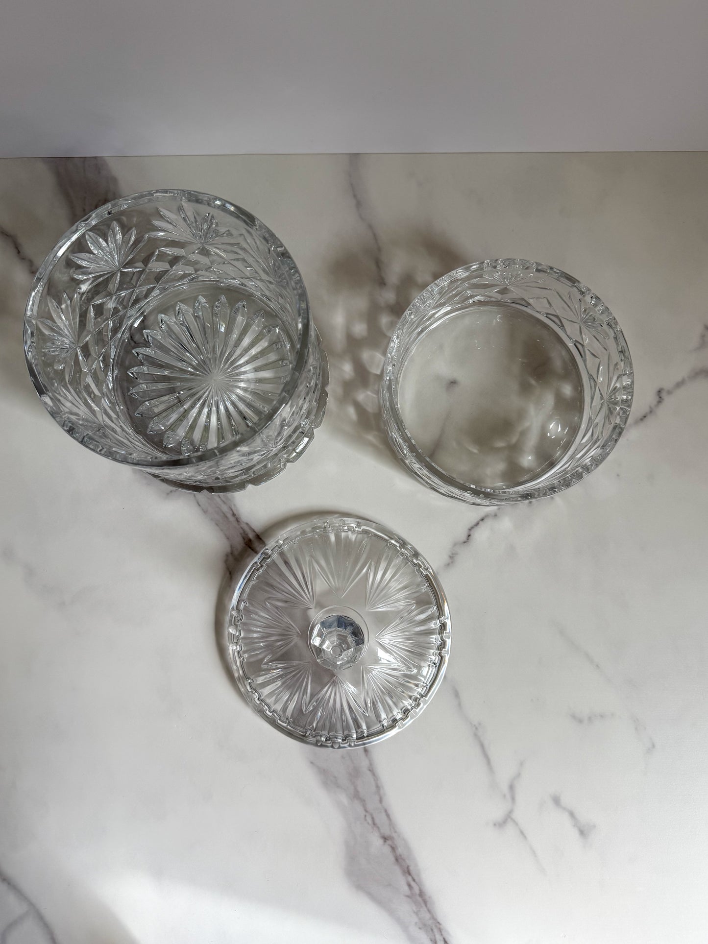 Large Double Decker Crystal Biscuit Jar