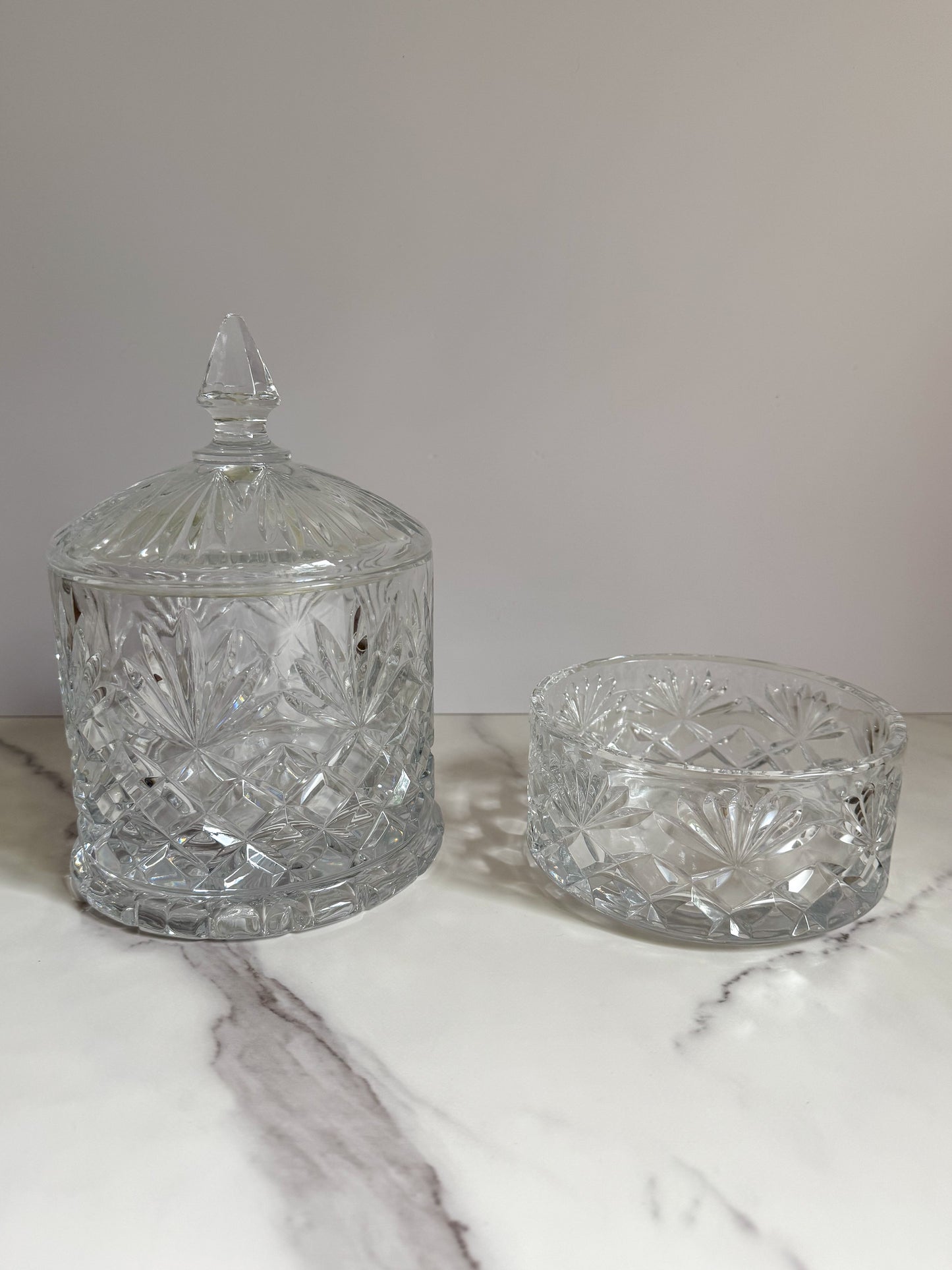 Large Double Decker Crystal Biscuit Jar