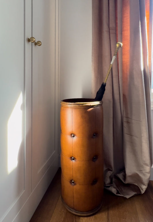 Tufted Leather Italian Umbrella Holder
