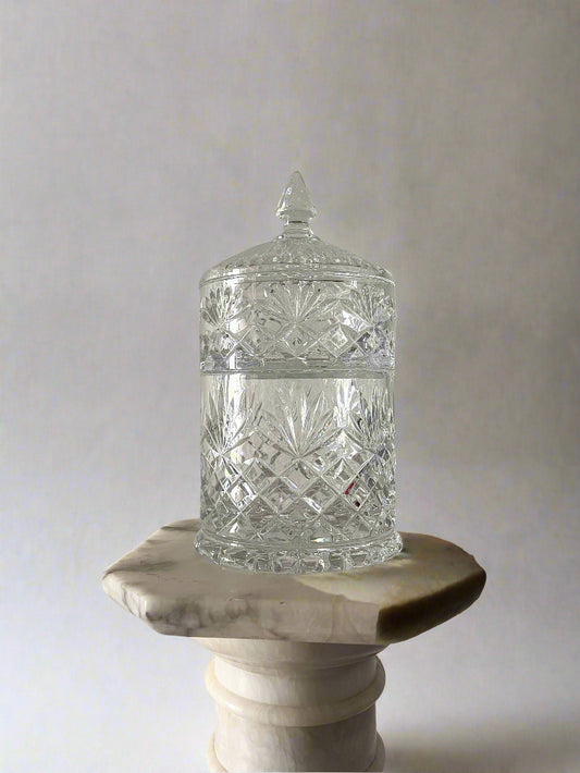 Large Double Decker Crystal Biscuit Jar
