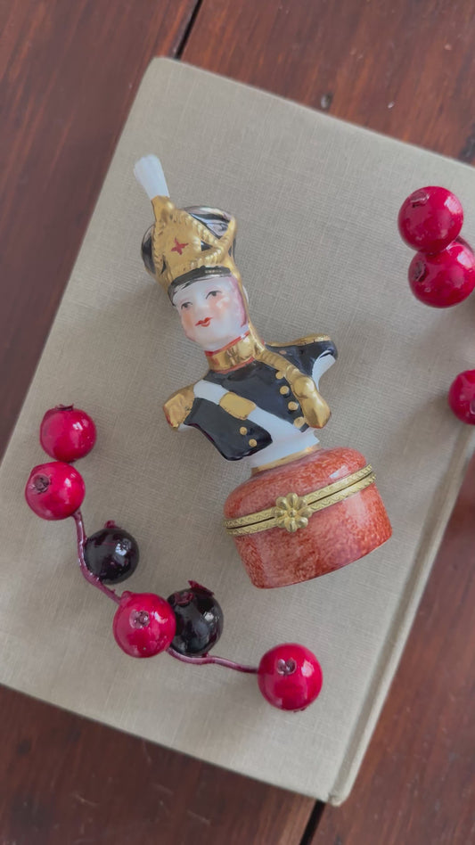 Limoge Calvary Soldier Trinket Box